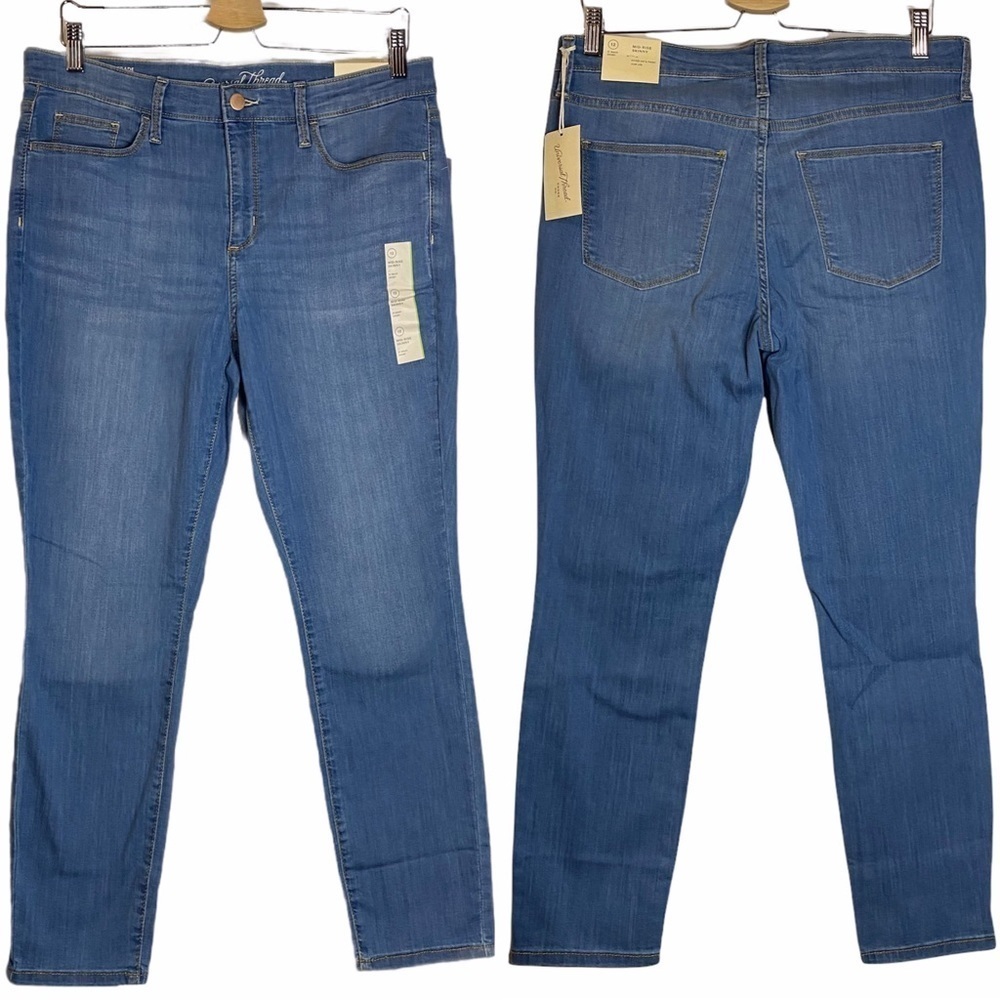 Universal Thread Mid Rise Skinny Jean Medium Blue Wash 12S Short 12